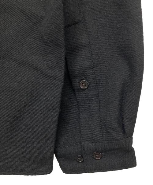 MARKA（マーカ）MARKA (マーカ) TUMBLED WOOL SERGE OPEN COLLAR SHIRT ブラック サイズ:1 未使用品の古着・服飾アイテム