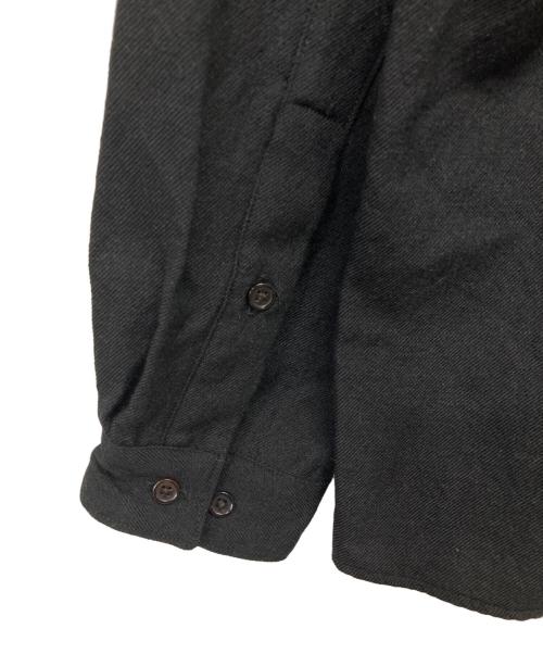 MARKA（マーカ）MARKA (マーカ) TUMBLED WOOL SERGE OPEN COLLAR SHIRT ブラック サイズ:1 未使用品の古着・服飾アイテム