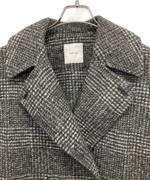 Spick and Span（スピック＆スパン）Spick and Span (スピックアンドスパン) Wスライバーチェックハーフコート グレー サイズ:38の古着・服飾アイテム