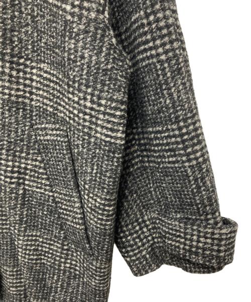 Spick and Span（スピック＆スパン）Spick and Span (スピックアンドスパン) Wスライバーチェックハーフコート グレー サイズ:38の古着・服飾アイテム