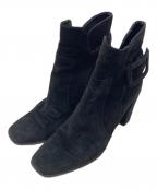 Roger Vivierロジェ ヴィヴィエ）の古着「スウェードバックルブーツ」｜ブラック