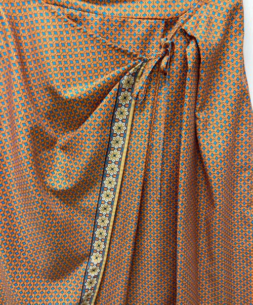 BALLSEY（ボールジィ）BALLSEY (ボールジィ) ロンバスプリント ラップスカート オレンジ サイズ:361の古着・服飾アイテム