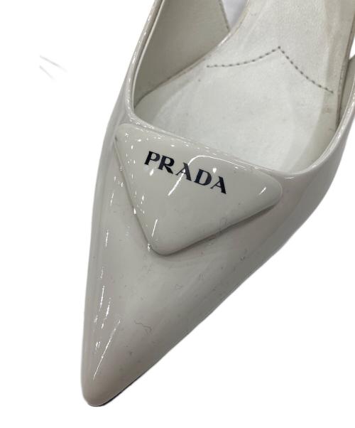 PRADA（プラダ）PRADA (プラダ) スリングバッグパンプス アイボリー サイズ:SIZE35 1/2の古着・服飾アイテム