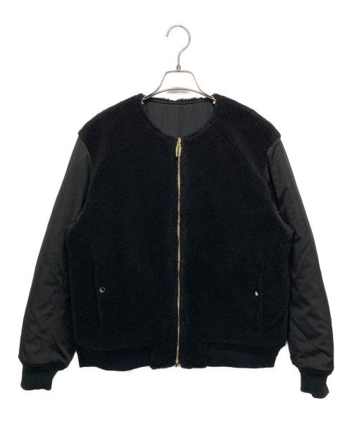 allureville（アルアバイル）allureville (アルアバイル) リバーシブルボアジャケット ブラック サイズ:2の古着・服飾アイテム