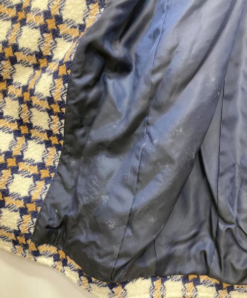 JUNYA WATANABE COMME des GARCONS（ジュンヤワタナベ コムデギャルソン）JUNYA WATANABE COMME des GARCONS ((ジュンヤワタナベ コムデギャルソン) チェック柄ライダースコート ホワイト サイズ:Sの古着・服飾アイテム