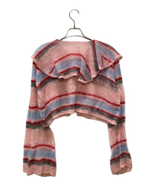 POPPY（ポピー）POPPY (ポピー) Low gauge border knit ピンク サイズ:Fの古着・服飾アイテム