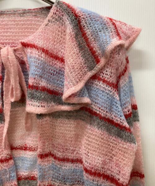 POPPY（ポピー）POPPY (ポピー) Low gauge border knit ピンク サイズ:Fの古着・服飾アイテム