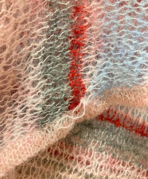 POPPY（ポピー）POPPY (ポピー) Low gauge border knit ピンク サイズ:Fの古着・服飾アイテム