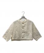 Nobleノーブル）の古着「ソフトツイードジャガードジャケット」｜ホワイト