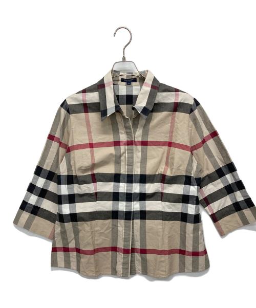 BURBERRY LONDON（バーバリーロンドン）BURBERRY LONDON (バーバリーロンドン) ノヴァチェック比翼シャツ ベージュ サイズ:15の古着・服飾アイテム