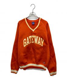 Champion（チャンピオン）の古着「90’sVネックカレッジロゴスウェット」｜オレンジ