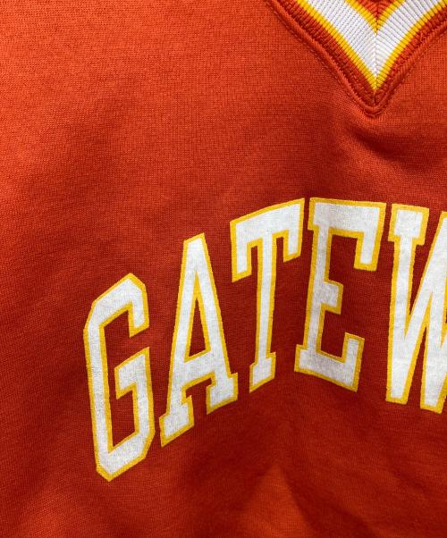 Champion（チャンピオン）Champion (チャンピオン) 90’sVネックカレッジロゴスウェット オレンジ サイズ:XLの古着・服飾アイテム