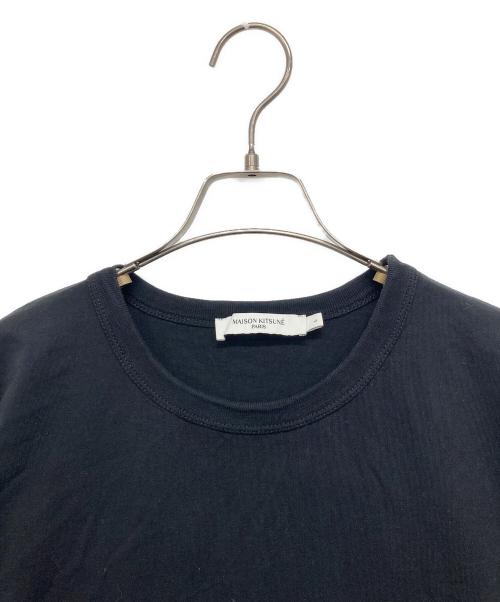 maison kitsune（メゾンキツネ）MAISON KITSUNE (メゾンキツネ) キツネ刺繍Tシャツ ブラック サイズ:Lの古着・服飾アイテム