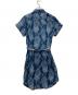 LAUREN RALPH LAUREN (ローレンラルフローレン) 総柄ベルテッドリネンワンピース ブルー サイズ:2 未使用品：10000円