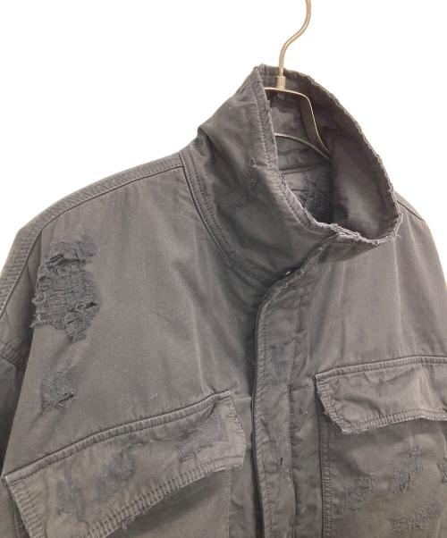 DIESEL（ディーゼル）DIESEL (ディーゼル) J-Oise/ダメージ加工ジップアップジャケット ブラック サイズ:44の古着・服飾アイテム