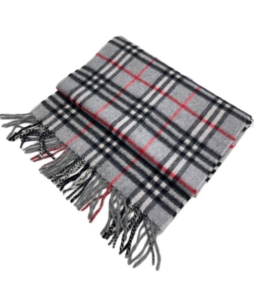 BURBERRY（バーバリー）BURBERRY (バーバリー) ノヴァチェックカシミヤマフラー グレーの古着・服飾アイテム