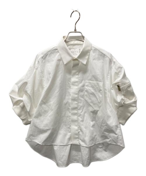 sacai（サカイ）sacai (サカイ) Cotton Poplin Nylon Twill Shirt ホワイト サイズ:2の古着・服飾アイテム