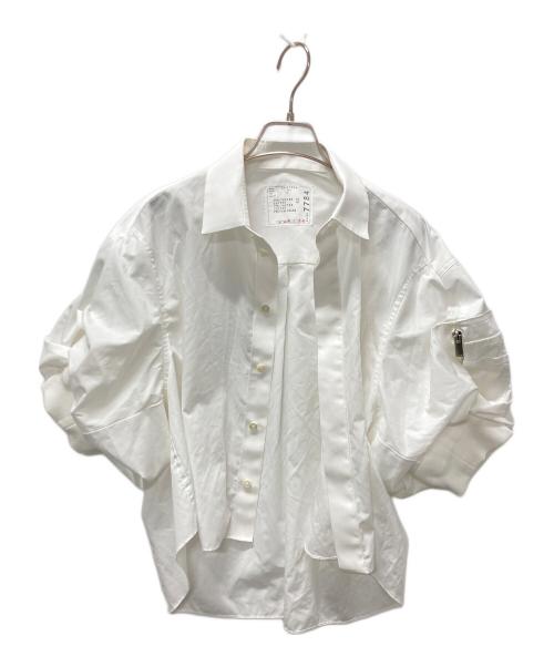 sacai（サカイ）sacai (サカイ) Cotton Poplin Nylon Twill Shirt ホワイト サイズ:2の古着・服飾アイテム
