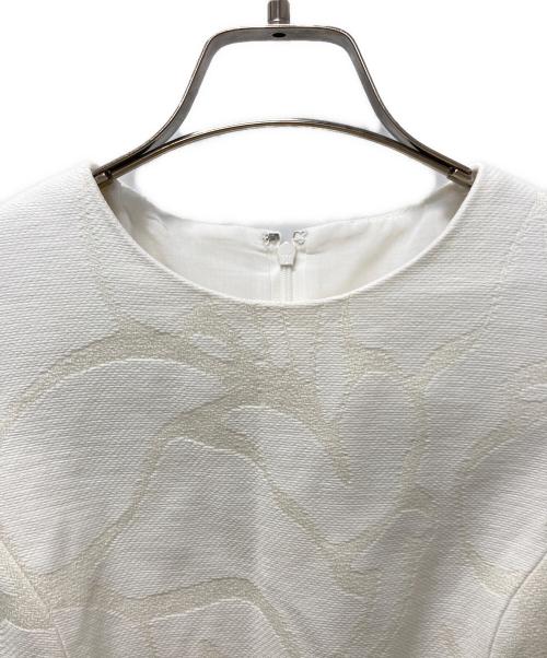 ANAYI（アナイ）ANAYI (アナイ) リネンジャガードノースリ ワンピース ホワイト サイズ:34の古着・服飾アイテム