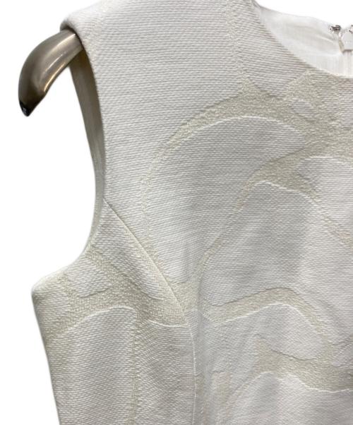 ANAYI（アナイ）ANAYI (アナイ) リネンジャガードノースリ ワンピース ホワイト サイズ:34の古着・服飾アイテム