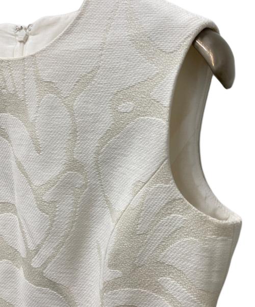 ANAYI（アナイ）ANAYI (アナイ) リネンジャガードノースリ ワンピース ホワイト サイズ:34の古着・服飾アイテム