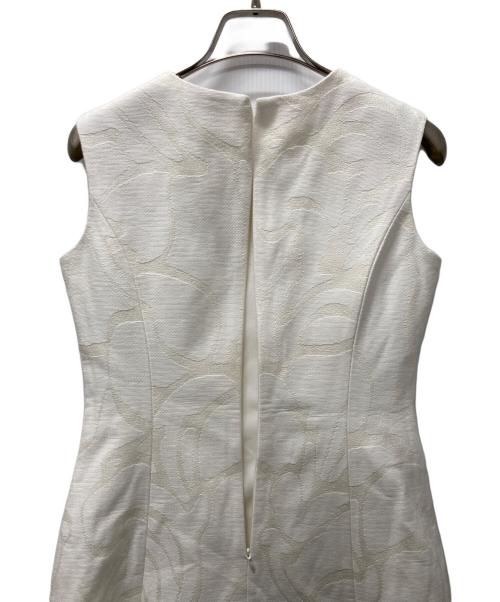 ANAYI（アナイ）ANAYI (アナイ) リネンジャガードノースリ ワンピース ホワイト サイズ:34の古着・服飾アイテム