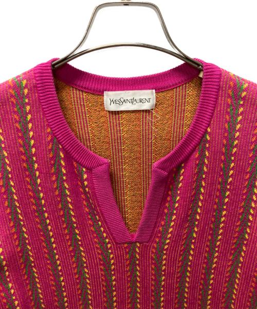 Yves Saint Laurent（イヴサンローラン）Yves Saint Laurent (イヴサンローラン) ニットワンピース ピンク サイズ:Mの古着・服飾アイテム