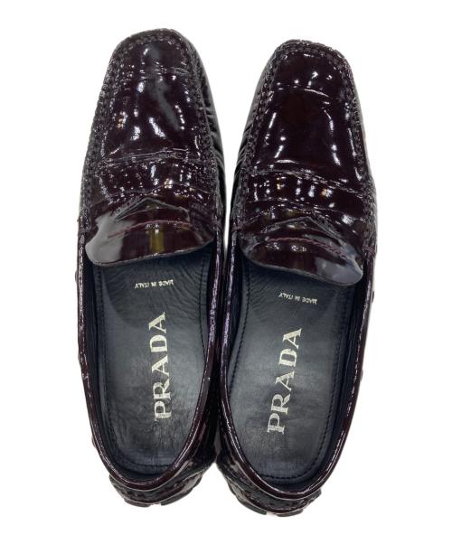 PRADA（プラダ）PRADA (プラダ) レザードライビングシューズ ブラウン サイズ:35 1/2の古着・服飾アイテム