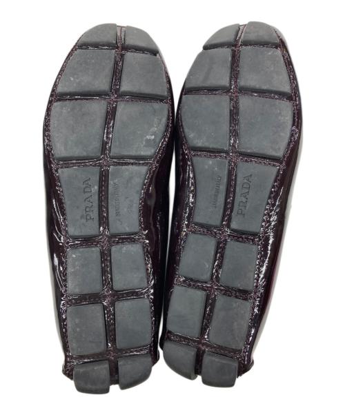PRADA（プラダ）PRADA (プラダ) レザードライビングシューズ ブラウン サイズ:35 1/2の古着・服飾アイテム