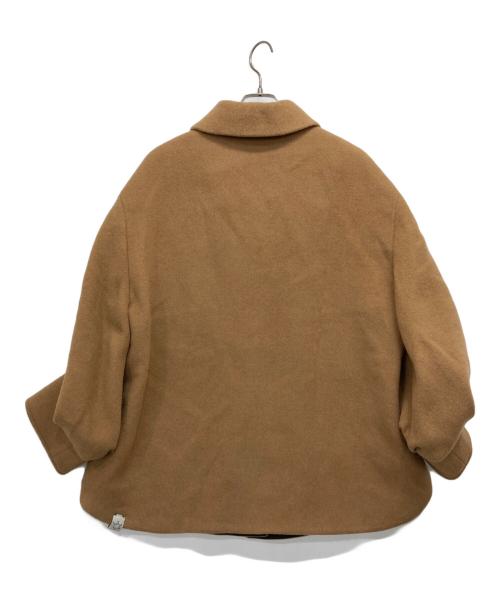 T coat（ティーコート）T COAT (ティーコート) T40 VELOURウールメルトンステンカラーコート ブラウン サイズ:40の古着・服飾アイテム