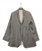 mon sakataモンサカタ）の古着「リネン混テーラードジャケット」｜グレー