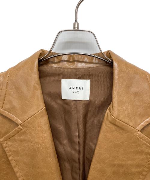 Ameri（アメリ）Ameri (アメリ) CRASH FAKE LEATHER N/S JACKET ブラウン サイズ:Freeの古着・服飾アイテム