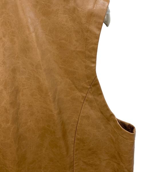 Ameri（アメリ）Ameri (アメリ) CRASH FAKE LEATHER N/S JACKET ブラウン サイズ:Freeの古着・服飾アイテム