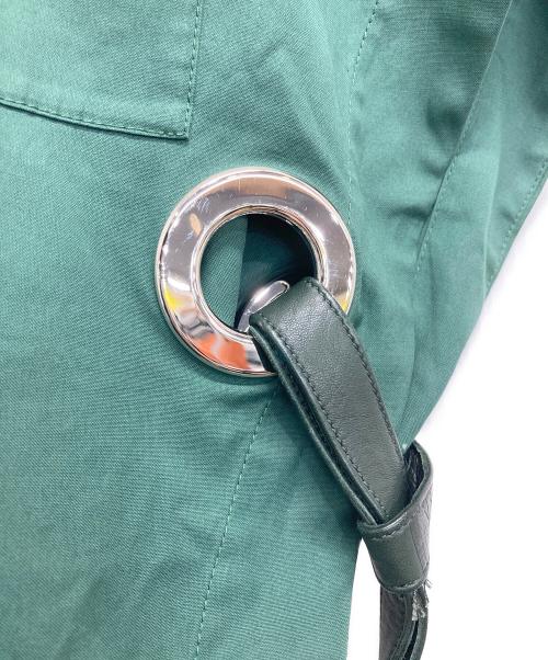 CELINE（セリーヌ）CELINE (セリーヌ) DEPOSE/バイカラーノースリーブブラウス ブラウン×グリーン サイズ:36の古着・服飾アイテム