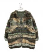 Mame Kurogouchiマメクロゴウチ）の古着「Mountainscape Gradation Knitted Coat」｜グリーン