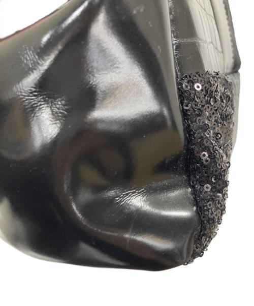 JUNYA WATANABE COMME des GARCONS（(ジュンヤワタナベ コムデギャルソン）JUNYA WATANABE COMME des GARCONS ((ジュンヤワタナベ コムデギャルソン) パッチワークがま口ハンドバッグ ブラックの古着・服飾アイテム