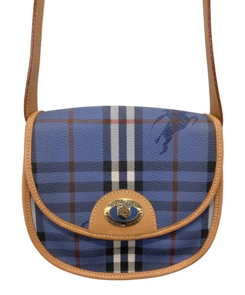 Burberry's（バーバリー）Burberry's (バーバリーズ) チェック柄ショルダーバッグ ブルーの古着・服飾アイテム