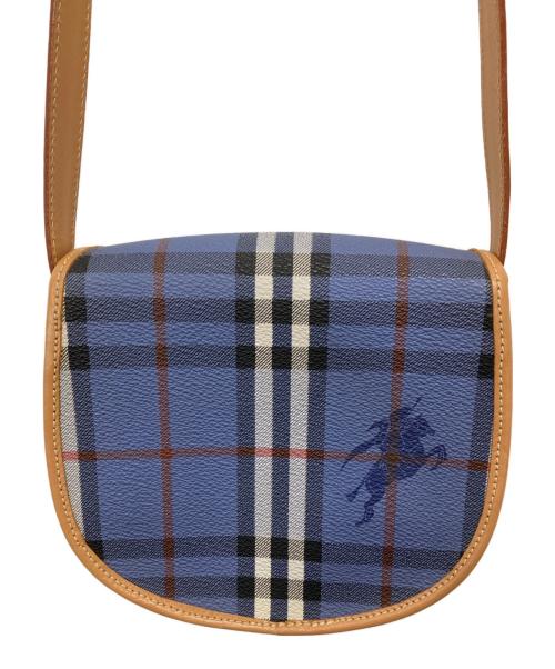 Burberry's（バーバリー）Burberry's (バーバリーズ) チェック柄ショルダーバッグ ブルーの古着・服飾アイテム