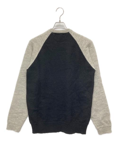 Y's for men（ワイズフォーメン）Y'S for men (ワイズフォーメン) ウールラグランニット ブラック×グレー サイズ:34の古着・服飾アイテム