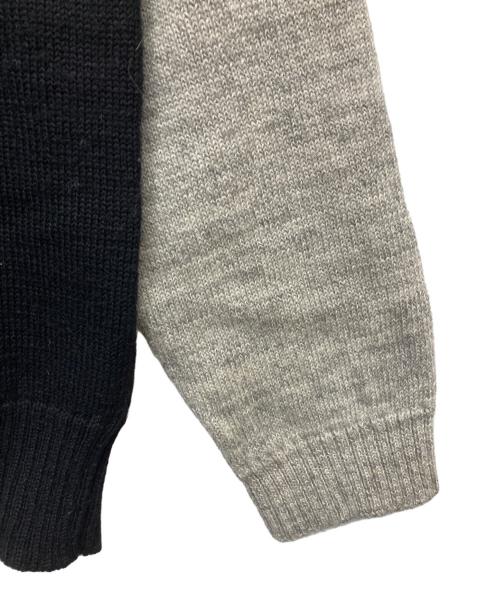 Y's for men（ワイズフォーメン）Y'S for men (ワイズフォーメン) ウールラグランニット ブラック×グレー サイズ:34の古着・服飾アイテム