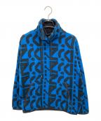KENZOケンゾー）の古着「総柄フリースPOジャケット」｜ブルー