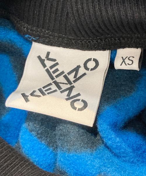 KENZO（ケンゾー）KENZO (ケンゾー) 総柄フリースPOジャケット ブルー サイズ:XSの古着・服飾アイテム