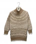 DRAWERドゥロワー）の古着「ノルディック柄ハイネックニット」｜ベージュ