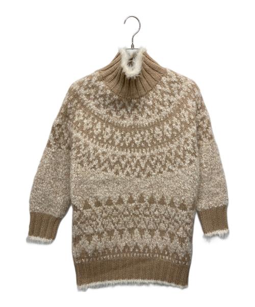 DRAWER（ドゥロワー）DRAWER (ドゥロワー) ノルディック柄ハイネックニット ベージュ サイズ:FREEの古着・服飾アイテム