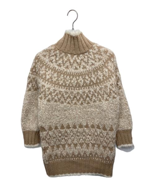 DRAWER（ドゥロワー）DRAWER (ドゥロワー) ノルディック柄ハイネックニット ベージュ サイズ:FREEの古着・服飾アイテム