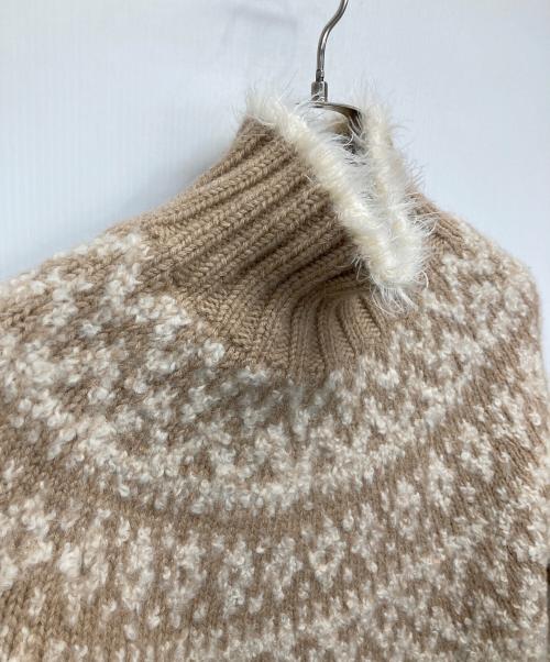 DRAWER（ドゥロワー）DRAWER (ドゥロワー) ノルディック柄ハイネックニット ベージュ サイズ:FREEの古着・服飾アイテム
