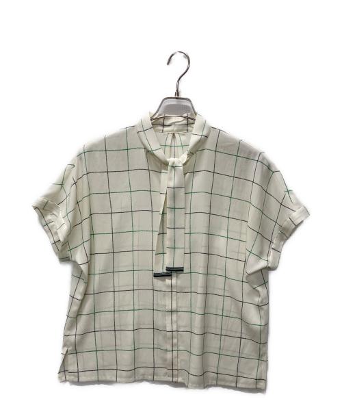 MACKINTOSH LONDON（マッキントッシュ ロンドン）MACKINTOSH LONDON (マッキントッシュ ロンドン) 半袖ボウタイブラウス アイボリー サイズ:38の古着・服飾アイテム
