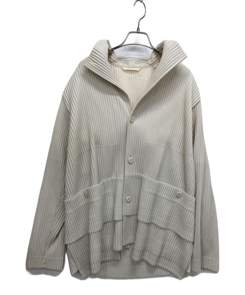 HOMME PLISSE ISSEY MIYAKE（オム プリッセ イッセイ ミヤケ）HOMME PLISSE ISSEY MIYAKE (オム プリッセ イッセイ ミヤケ) MULTI-POCKET/プリーツジャケット ベージュ サイズ:3の古着・服飾アイテム