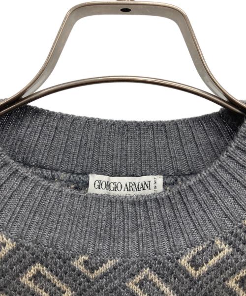GIORGIO ARMANI（ジョルジョアルマーニ）GIORGIO ARMANI (ジョルジョアルマーニ) 90’s総柄ニット グレー サイズ:表記なしの古着・服飾アイテム