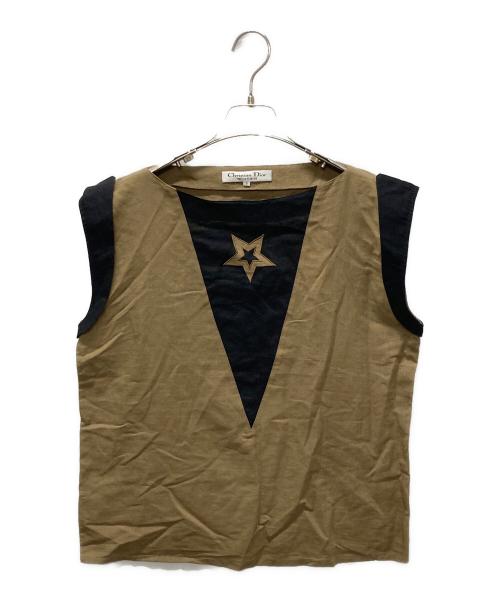 Christian Dior（クリスチャン ディオール）Christian Dior (クリスチャン ディオール) ノースリーブブラウス カーキ サイズ:Sの古着・服飾アイテム